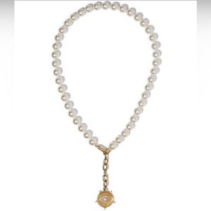 Nadri Poppy Evil Eye Pearl Y Necklace